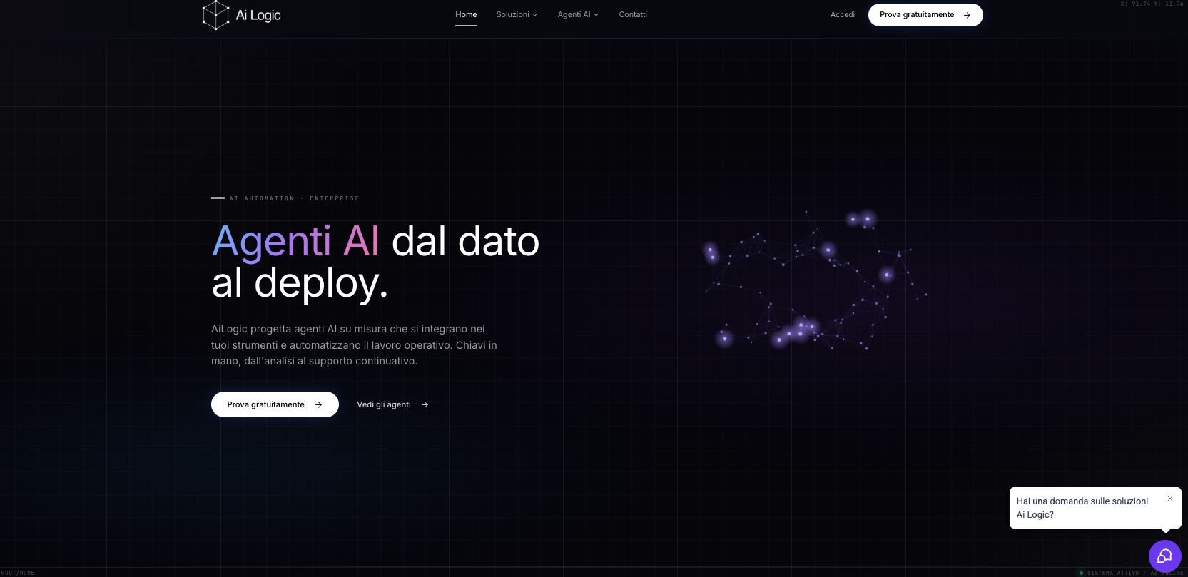 Schermata del sito AILogic